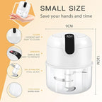 EASYSPEED Electric Garlic Chopper 1Cup, Mini USB Charging Wireless Food Processor with 304 Stainless Steel, 3 Sharp Blades, Portable Kitchen Meat Grinder for Onion, Garlic, Ginger, Chili