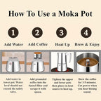 Stainless Steel Stovetop Espresso Maker – Italian Moka Pot, Induction Compatible Espresso Coffee Maker with Safety Valve (6 Cups)
