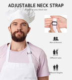 Syntus Apron for Men Women, Adjustable Cooking Kitchen Chef Aprons with 2 Pockets, Cotton/Polycotton/Polyester