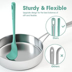 ChefAide 4 Pieces Silicone Spatula Set, Food Grade Rubber Spatula, Upgrade Strong Handle with Ergonomic Grip, Heat Resistant for Nonstick Cookware, Cooking