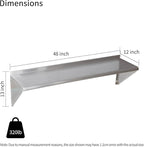 2 Pack Stainless Steel Shelf 12"x48" 320LB, Commercial Wall Mounted Metal Shelving for Home Kitchen, Restaurant