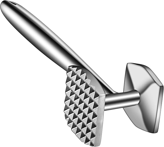 Aliglow Meat Tenderizer Hammer/Mallet Tool/Pounder For Tenderizing and Pounding Steak, Beef And Poultry. Solid Metal Construction With Comfort Grip Handle