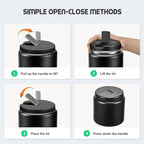 26oz Soup Thermo for Hot Food Kids with Buckle Lid Insulated Vacuum Food Jar Wide Mouth Leakproof Stainless Steel Lunch Container (Black)