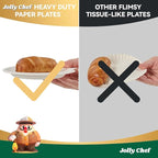 JOLLY CHEF 100% Compostable Small Paper Plates, 200 Pack 6 Inch Heavy Duty Dessert Plates, Disposable Biodegradable Eco-Friendly Sugarcane, Bulk White