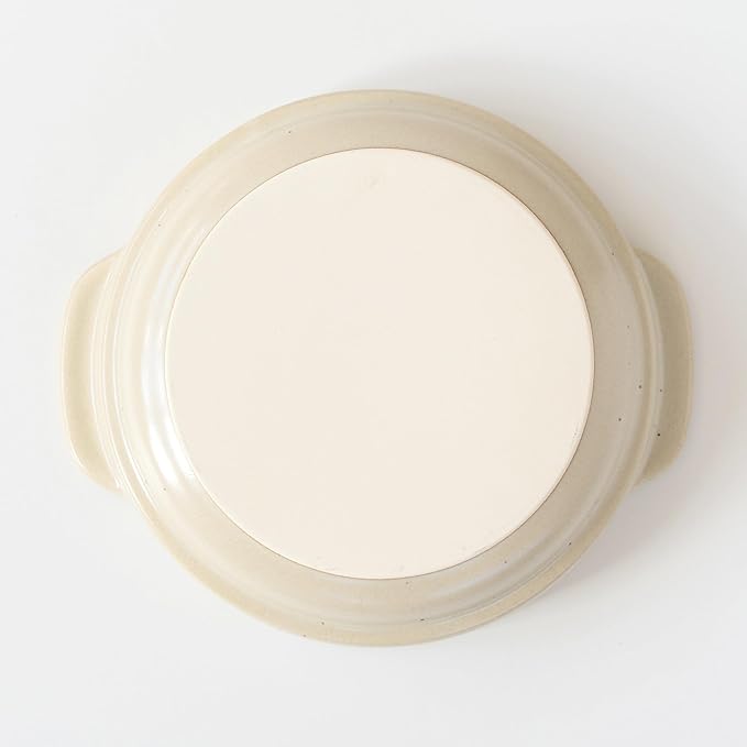 Santo Banko Ware Au Gratin Dish, Large, 22.0 fl oz (650 ml), Heat Resistant, Oven-safe, Direct Fire, Microwave, Dishwasher Safe, Stackable, Beige, Made in Japan