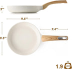 SENSARTE Nonstick Frying Pan Skillet, Egg pan, Omelette Pan, Healthy Cookware Chef's Pan, PFOA Free, 9.5 Inch, White