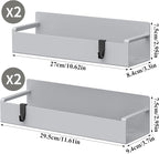 HuggieGems 4 Pack Magnetic Spice Rack Organizer for Refrigerator and Oven, Light Gray Fridge Organizers and Storage for Kitchen