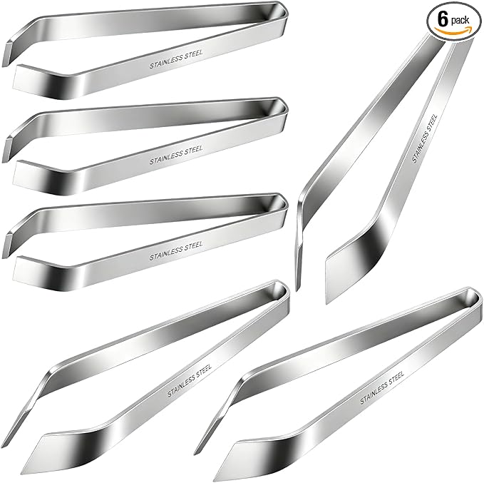 ZAUGONTW Fish Bone Tweezers, Professional Stainless Steel Flat and Slant Pliers Set for Kitchen Salmon Trout, 3 SET