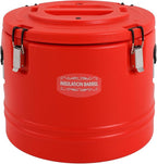 Eapmic 31.7Qt Insulated Food Container, Stainless Steel Container, 30L Commercial Soup Carrier 6 Hours Heat Preservation for Hot and Cold Food Storage Restaurant Canteen Home Lunch Use (Red, 30L)