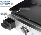 Flame King 17-inch Flat Top Griddle for BBQ Grill w/Regulator, Propane Gas Griddle for RV Pullout Kitchen
