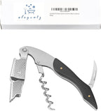 ELEGANTZ Wine Bottle Opener Set – Premium Corkscrew with Foil Cutter & Beer Bottle Opener – Ergonomic Wooden Handle for Smooth Cork Removal – Sommelier Accessories Gift for Wine Lovers