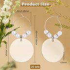 BENECREAT 20pcs Acrylic Blank Wine Glass Charms, Heart/Flat Round Charms for Birthday Holiday Wedding Party
