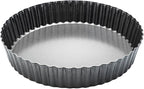 Deep Dish Quiche Pan, 11” x 2” Tall Pie Pan Deep Tart Pan with Removable Bottom, Nonstick Large Fluted Tart Mold Loose Base Round Deep Pizza Pan for Baking Easter Pie