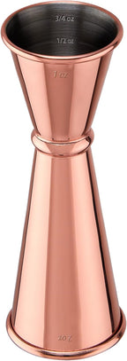 Jigger for Bartending, Briout Double Cocktail Jigger Japanese Premium 304 Food Grade Stainless Steel Jigger 2 OZ 1 OZ with Measurements Inside, Rose Gold