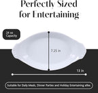 BIA Cordon Bleu Oval Au Gratin, Set of 4-24oz White Porcelain Baking Dishes, Glossy Finish - Microwave, Oven & Dishwasher Safe Cookware for Side Dishes, Casseroles & Gift Giving (13" x 7")