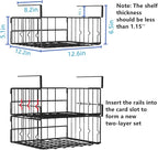Under Shelf Basket Storage 2Pack - 11.8in Metal Under Cabinet Shelf, Hanging Wire Basket Shelves, Undershelf Storage Basket for Kitchen Pantry Bookshelf