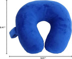 Wolf Essentials Kids Travel Neck Pillow - Cozy Soft Microfiber,Compact Design for Airplane,Car Seat,or Toddler Travel Support – Blue,(Pack of 12)