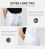 Syntus 12 Pack Bib Apron, Unisex Aprons Adjustable Thicker Version Waterdrop Resistant with 2 Pockets Cooking Kitchen Aprons for Women Men Chef, BBQ Drawing Apron Bulk, White