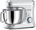 HOWORK Electric Stand Mixer,10+p Speeds With 6.5QT Stainless Steel Bowl,Dough Hook, Wire Whip & Beater,for Most Home Cooks (Silver)