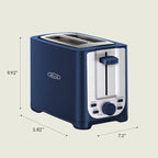 BELLA 2 Slice Toaster with Auto Shut Off - Extra Wide Slots & Removable Crumb Tray and Cancel, Defrost & Reheat Function - Toast Bread, Bagel & Waffle, Blue