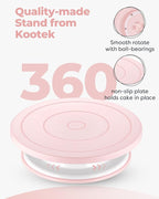 Kootek 71PCs Cake Decorating Kit, Baking Supplies Tools - Includes Cake Stand Turntable, 12 Icing Piping Tips Set, 2 Frosting Spatulas, 3 Scrapers, 50+2 Piping Bags, Coupler, Video Tutorial, Booklet