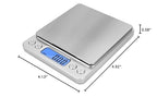 NEXT-SHINE Gram Scale 500g x 0.01g Precision, Digital Mini Pocket Size Portable Scale with Two Trays Nine Units, LCD Display Stainless Steel Platform for Weighing Jewelry Cooking Baking