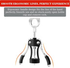 KORCCI Wine Opener, Heavy-Duty Zinc Alloy Wing Corkscrew, Premium Beer Bottle Opener, Multifunctional Wine Accessories with Ergonomic Handle and Sharp Screw, for Kitchen, Bar, Restaurant (BLACK)