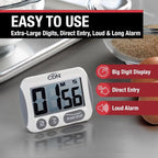 CDN Extra-Big Digit Timer | Counts Up & Down, 100 Minutes by Minutes & Seconds, Extra-Large Digits, Loud Alarm, Stand, Hang, Magnet Mounting, Perfect for Batch Baking - TM15