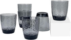 Set of 6 Hammered Style 15-ounce/430ml Acrylic Glasses Plastic Tumbler,BPA Free,Dishwasher Safe (Grey)