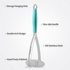 Joyoldelf Heavy Duty Stainless Steel Potato Masher, Professional Integrated Masher Kitchen Tool & Food Masher/Potato Smasher with Silicone Handle, Perfect for Bean, Vegetable, Fruits, Avocado, Meat