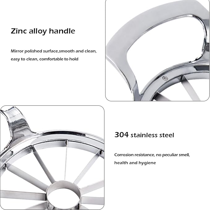 LIIGEMI Apple Slicer,12-Blade Extra Large Apple Corer, Heavy Duty Stainless Steel Apple Cutter and Divider，Easy to Use, Time-Saving.