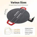 Non-Stick Electric Indoor Grill Pan, 2026 Upgraded Indoor Grills Electric Smokeless, Large Round Electric Griddle, Portable Electric KoreanBbq Grills, for Steaks, Pancakes, BBQ (16 inch)
