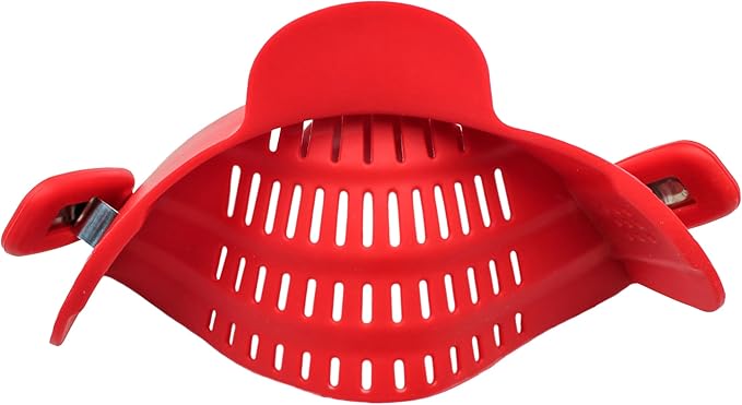 PERFECT PASTA PAL Clip-on Strainer for Pots - Silicone Pasta - Heat Resistant, Space Saving Colander for Kitchen - Dishwasher Safe Pot Strainer - Cooking Essentials and Home Must Haves