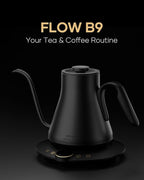 Cocinare Barista Collection Gooseneck Electric Kettle, ±1℉ Precise Temperature Control for Pour-Over Coffee & Tea, Quick Heating 1500W, Stainless Steel Interior, 0.9L (Matte Black)