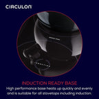Circulon Enamel on Steel Whistling Induction Teakettle, Tea Kettle for Stovetop with Flip-Up Spout, 2-Quart, Black
