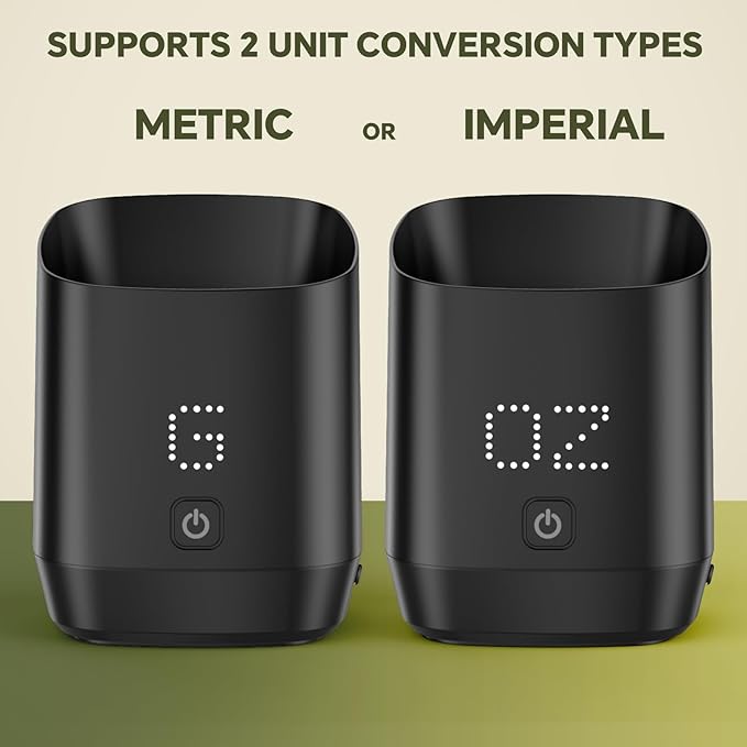 Digital Coffee Bean Dosing Cup for Espresso with LED Scale - High Precision Coffee Grounds Measurer, Barista-Strength Brewing Accessory & Perfect Coffee Lover Gift (Black, Sleek Design)