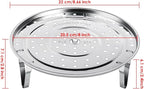 DS. DISTINCTIVE STYLE Steamer Rack 304 Stainless Steel Steaming Rack Steam Tray with Removable Legs for Instant Pressure Cooker Multi-functional Steamer Basket (Silver - 22cm)