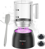 Secura Detachable Milk Frother and Steamer, 17oz Electric Milk Warmer with Glass Jug, 4-in-1 Hot & Cold Foam Maker for Latte, Cappuccinos & Hot Chocolate, Dishwasher Safe, BPA & Teflon-Free Design