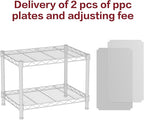 SINGAYE 2 Small Wire Shelves Garage Pantry Close Home Organizers and Storage Bathroom Shelf Laundry Room Organization Adjustable Book Metal Shelving Unit