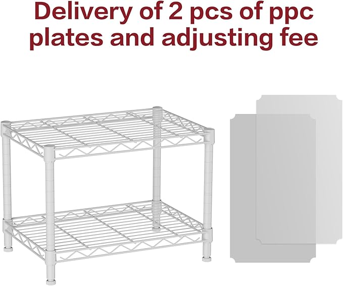 SINGAYE 2 Small Wire Shelves Garage Pantry Close Home Organizers and Storage Bathroom Shelf Laundry Room Organization Adjustable Book Metal Shelving Unit