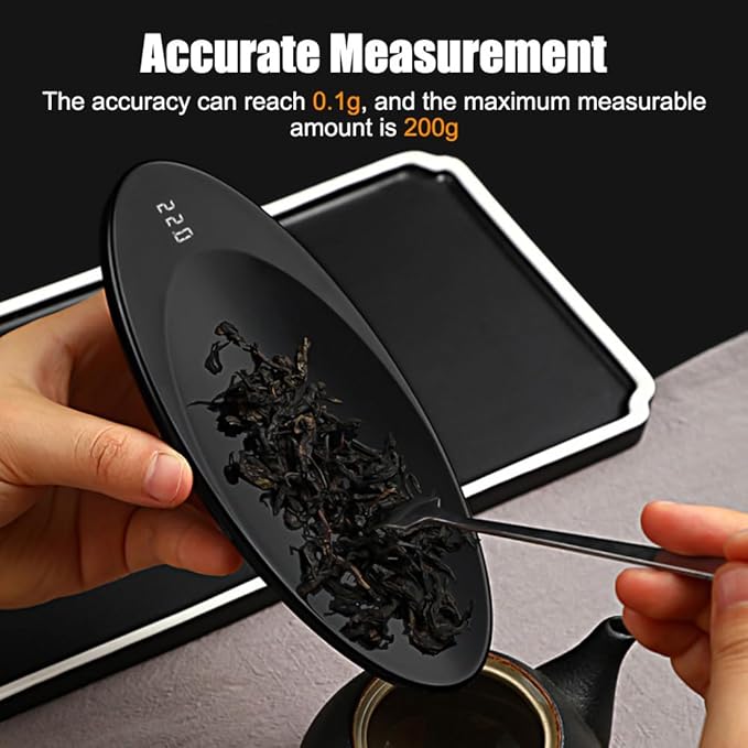 Digital Measuring Scoop Scale, Mini Tea Scale Spoons 0.1 Gram Electronic Weighing Spoon with Clear Display for Tea Coffee Beans Flour