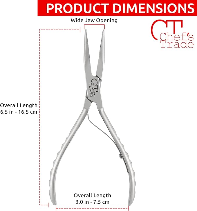 Fish Bone Pliers/Tweezers Stainless Steel Washable (Silver)