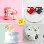 4Pcs Large Daisy Flower Silicone Molds Chrysanthemum Silicone Molds Small Flower Shapes Fondant Cake Chocolate Molds Polymer Clay Resin Mold for Cake Decoration Candy Ice Cube Wax Making DIY Craft