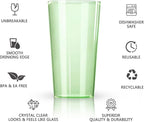 Liacere Plastic Drinking Glasses (Set of 12) 18oz Highball Green Reusable Plastic Glasses Colors，Kitchen Water Glasses Cup, Bar Tumbler Glassware Set for Beer, Juice, Cocktail, Whiskey, Milk