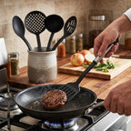 Farberware Classic Kitchen Tool Set, 5-Piece Nylon Cooking Utensils with Stainless Steel Handles for Nonstick Cookware - Kitchen Gadgets with Hanging Loops, Dishwasher Safe Useful Cooking Accessories
