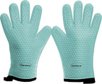 KITCHEN PERFECTION XL Silicone Smoker Oven Gloves -Extreme Heat Resistant BBQ Gloves -Handle Hot Food Right on Your Grill Fryer & Pit | Waterproof Oven Mitts Grill Gloves |Superior Value Set+3 Bonuses