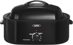 Sunvivi Roaster Oven, Electric Roaster Oven with Self-Basting Lid, 24lb 20-Quart Turkey Roaster with Unique Defrost/Warm Function, Large Roaster with Removable Pan & Rack, Stainless Steel, Black