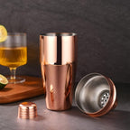 LUCKYGOOBO Cocktail Shaker,24 oz Martini Shaker,Food Grade Stainless Steel Martini Mixer Built-in Strainer,Drink Shaker,Bartender Kit Gifts. (Rose Gold)