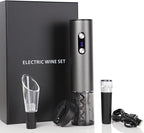 Electric Wine Opener Wine Gifts Bottle Openers Kit with Foil Cutter, Wine Aerator Pourer, Vacuum Stopper USB C Rechargeable Cordless Electric Wine Corkscrew Gift Set