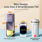 Tastyle Mini Hot and Iced Coffee Maker Single Serve, for K Cup and Ground, 6 to 14 Oz Brew Sizes, with Recipe Book, for Home, Travel, RV, Office and Dorm, Violet